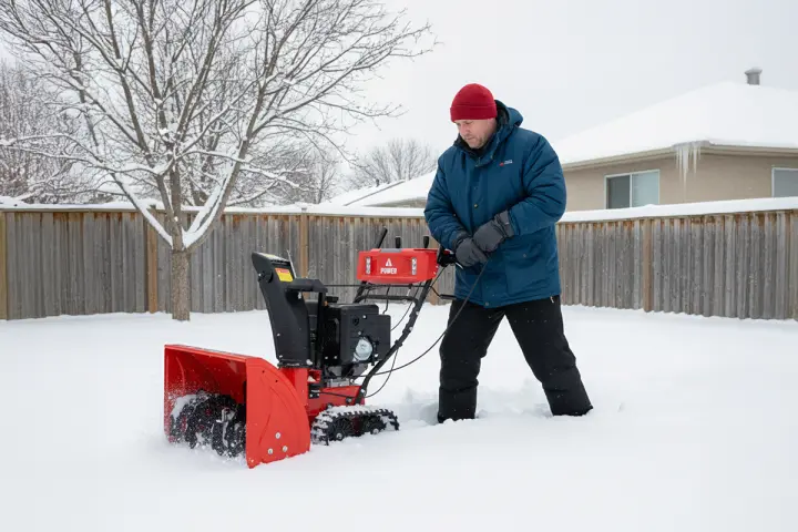 Как завести бензиновый снегоуборщик зимой