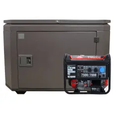 SUNREKA G7500EAX в тихом зимнем кожухе 1200 RAL 8019 - бензиновый генератор