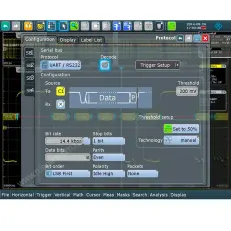 запуск и декодирование последовательных данных UART/RS-232/RS-422/RS-485 R&S RTE-K2