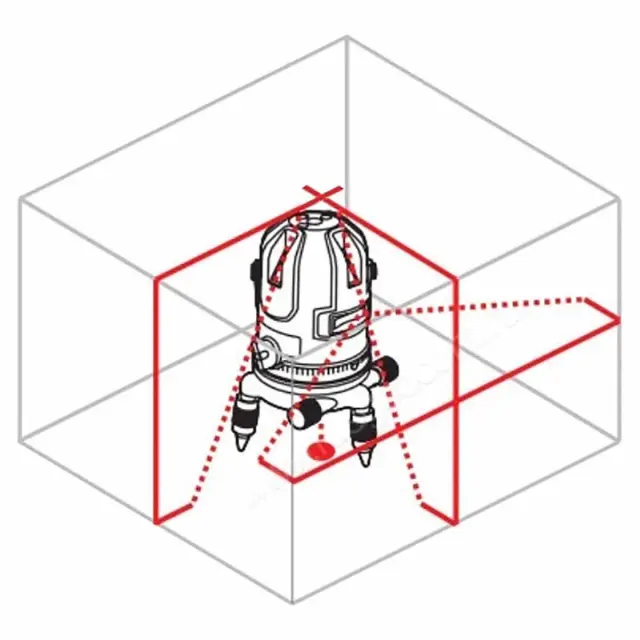 Схема лучей лазерного нивелира RGK UL-21W