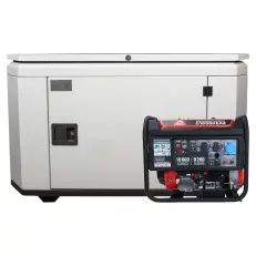 SUNREKA G10000EAX в супертихом зимнем кожухе 1400SS RAL 7035 - бензиновый генератор