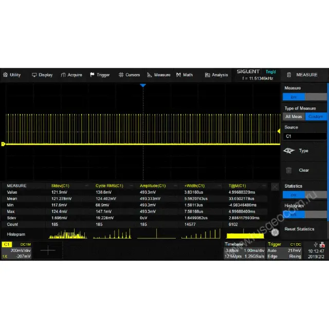 АКИП-4129А + Опция 200А - цифровой осциллограф