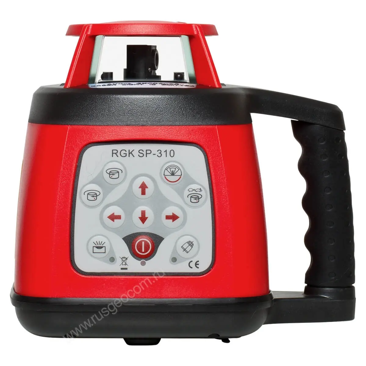 RGK SP-310 с калибровкой - ротационный нивелир (ротационный/красный луч/300м с приемником/±0,1 мм/АКБ)