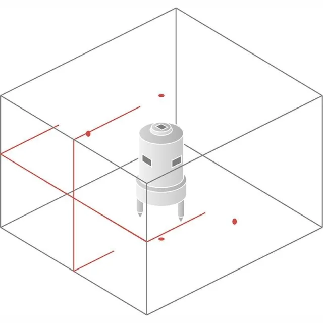 Схема лучей лазерного уровня Bosch GLL 2-50 Prof + BT 150