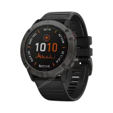 Garmin Fenix 6X Pro Solar титановый серый DLC с черным ремешком - смарт часы