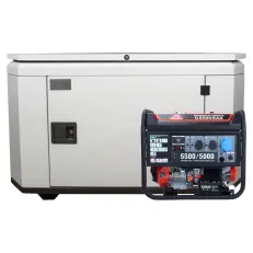 SUNREKA G5500EAX в супертихом зимнем кожухе 1400SS RAL 7035 - бензиновый генератор