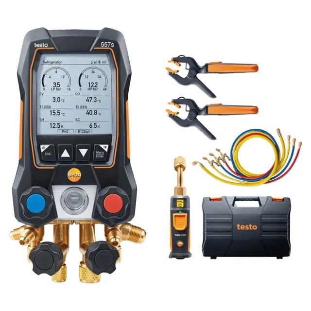 Цифровой манометрический коллектор Testo 557s комплект 2 в кейсе c шлангами