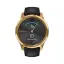 спортивные Смарт-часы Garmin Vivomove Luxe золотистые черные с кожаным ремешком