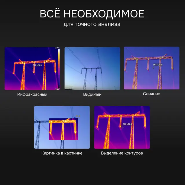 RGK TL-640 Plus в комплекте с телеобъективом 12° и широкоугольным объективом 48° - тепловизор с поверкой и опцией 2000 °C