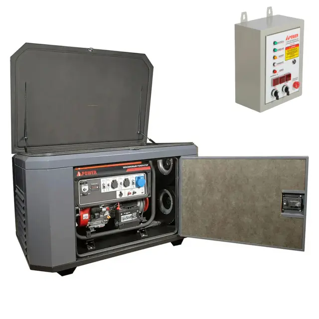 A-iPower A7000EAX в супертихом зимнем кожухе 1400SS RAL 7024 + блок автозапуска A-iPower 400 В, 25 А