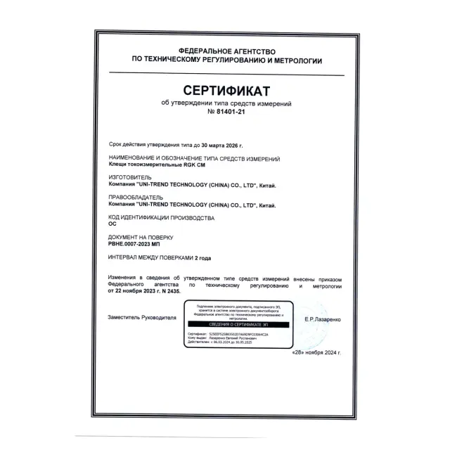 RGK CM-20 с поверкой - токовые клещи