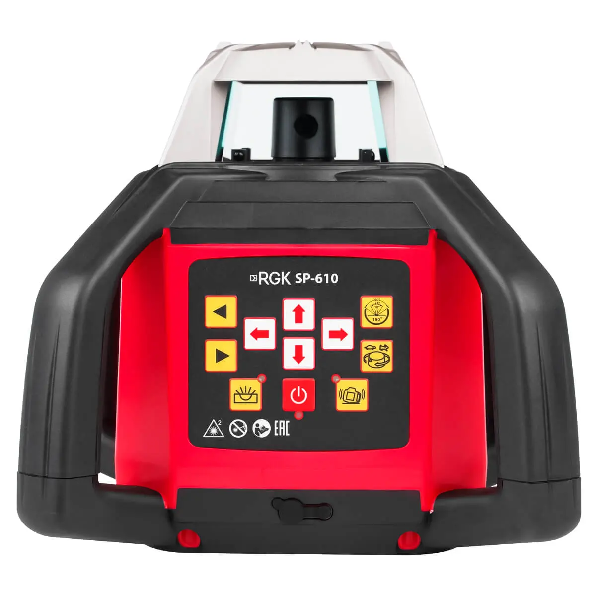 RGK SP-610 - ротационный нивелир  (ротационный / красный луч / 800м с приемником / ±0,1 мм / АКБ)