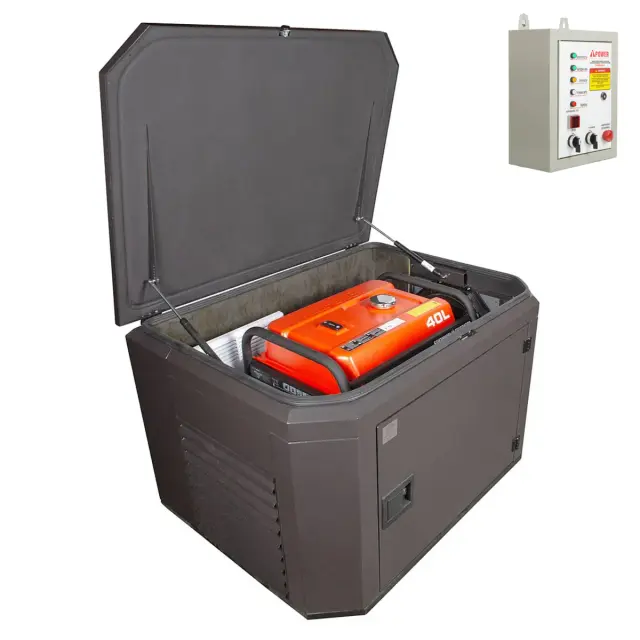 A-iPower A6000EAX в тихом зимнем кожухе 1200 RAL 8019 + блок автозапуска A-iPower 230 В, 50 А