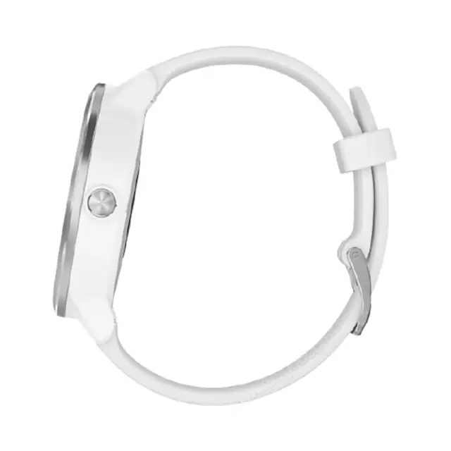 спорт-часы Garmin Vivoactive 3 серебристые с белым ремешком