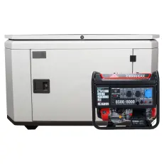 SUNREKA G8500EAX в тихом зимнем кожухе 1200 RAL 7035 - бензиновый генератор