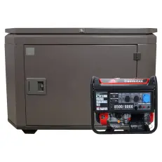 SUNREKA G8500EAX в супертихом зимнем кожухе 1400SS RAL 8019 - бензиновый генератор