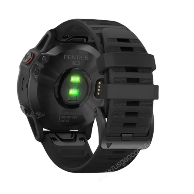 Купить часы Garmin Fenix 6 Pro черные с черным ремешком
