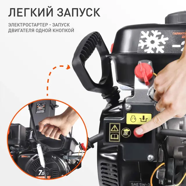 Patriot PS 707 E снегоуборщик электростартер запуск