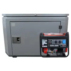 SUNREKA G8500EAX в супертихом зимнем кожухе 1400SS RAL 7024 - бензиновый генератор