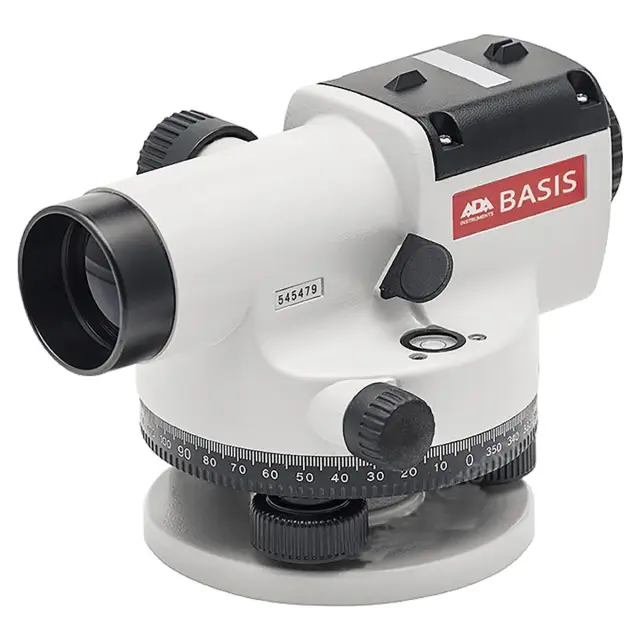 Комплект оптический нивелир ADA Basis с поверкой + штатив на клипсах ADA Light + рейка ADA STAFF 3
