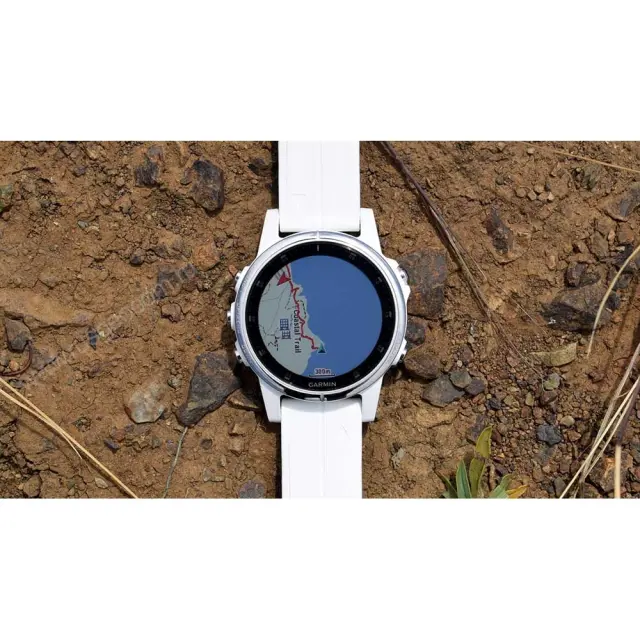 часы Garmin Fenix 5S Plus Sapphire белые с белым ремешком