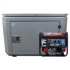 SUNREKA G7500EAX в тихом зимнем кожухе 1200 RAL 7024 - бензиновый генератор