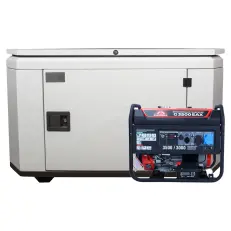 SUNREKA G3500EAX в супертихом зимнем кожухе 1400SS RAL 7035 - бензиновый генератор