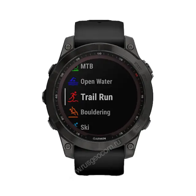 Garmin Fenix 7 Sapphire Solar титановый серый DLC с черным ремешком