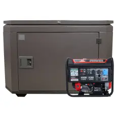 SUNREKA G10000EAX в супертихом зимнем кожухе 1400SS RAL 8019 - бензиновый генератор