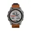 спортивные Часы Garmin Fenix 7 Sapphire Solar титановый серый с коричневым кожаным ремешком