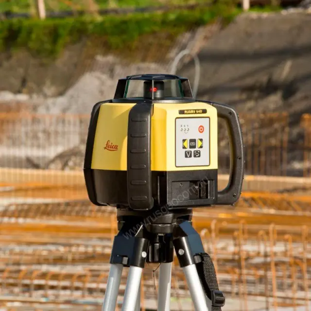 Leica Rugby 640G комплект - ротационный нивелир с зелёным лучом