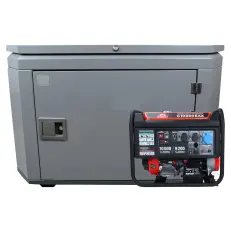 SUNREKA G10000EAX в супертихом зимнем кожухе 1400SS RAL 7024 - бензиновый генератор