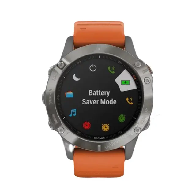 Смарт-часы Garmin Fenix 6 Sapphire титановый с оранжевым ремешком