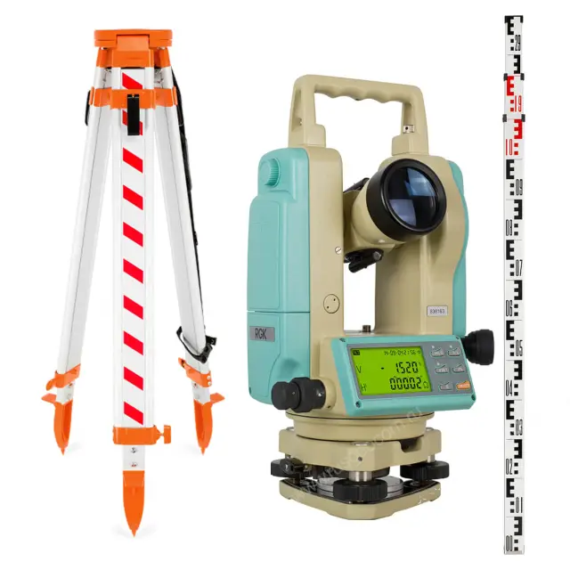  теодолит RGK T-20 (лазерный отвес) штатив рейка - 3 в 1