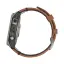 Часы для бега Garmin Fenix 7 Sapphire Solar титановый серый с коричневым кожаным ремешком