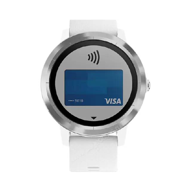 фитнес часы Garmin Vivoactive 3 серебристые с белым ремешком