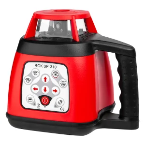 RGK SP-310 с калибровкой - ротационный нивелир (ротационный/красный луч/300м с приемником/±0,1 мм/АКБ)