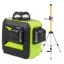 RGK PR-3G с калибровкой + штанга-упор - лазерный нивелир 3d с зеленым лучом