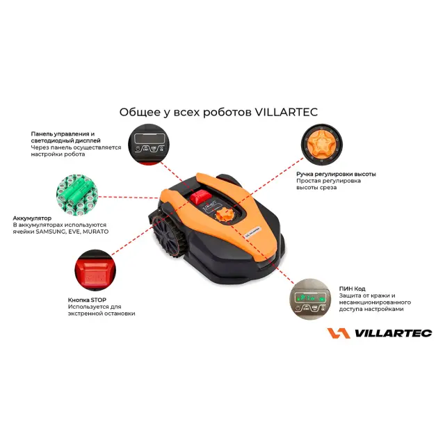 Villartec MI 602 - робот газонокосилка (600 м2)