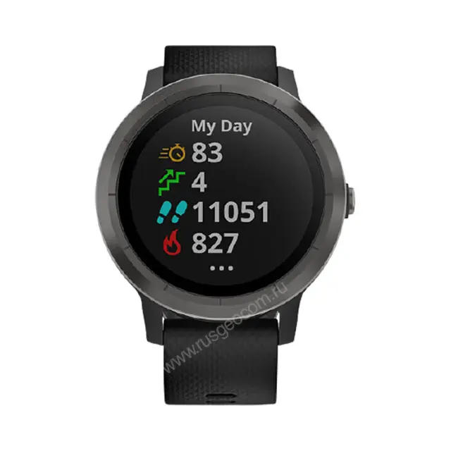 умные-часы Garmin Vivoactive 3 с функцией GARMIN PAY, черные с черным ремешком