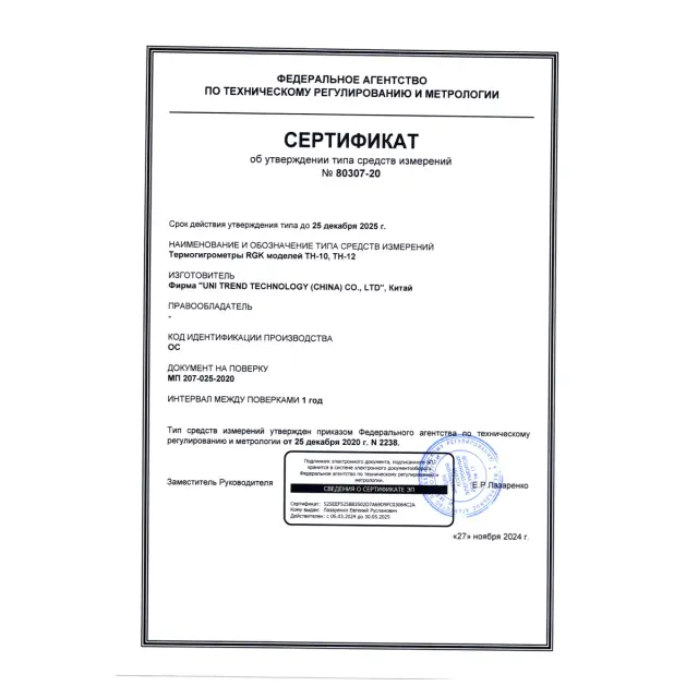 RGK TH-12 с поверкой - термогигрометр