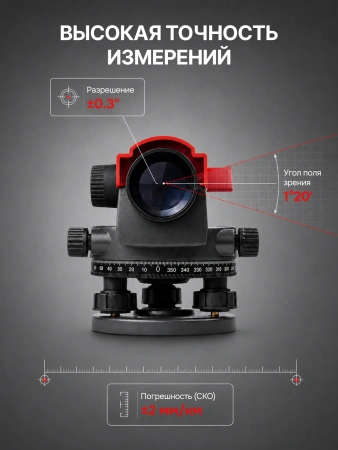 Комплект оптический нивелир AMO 32C + штатив + рейка