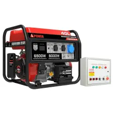 A-iPower A6500EA в супертихом зимнем кожухе 1400SS RAL 8019 + блок автозапуска A-iPower 230В/400В 100А 8 ПИН