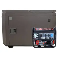 SUNREKA G5500EAX в супертихом зимнем кожухе 1400SS RAL 8019 - бензиновый генератор