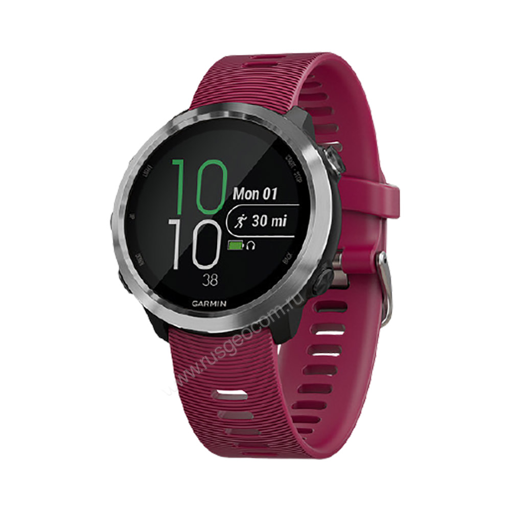 Беговые часы Garmin Forerunner 645 Music с вишневым ремешком