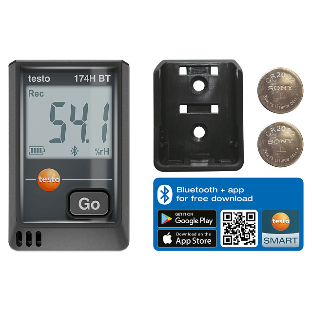 Testo 174 H BT Bluetooth чёрный - логгер температуры и влажности