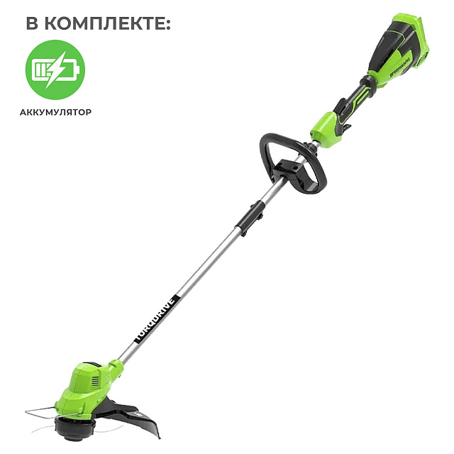 Greenworks GD40LT, 40V с АКБ 2 Ач, без ЗУ - аккумуляторный триммер