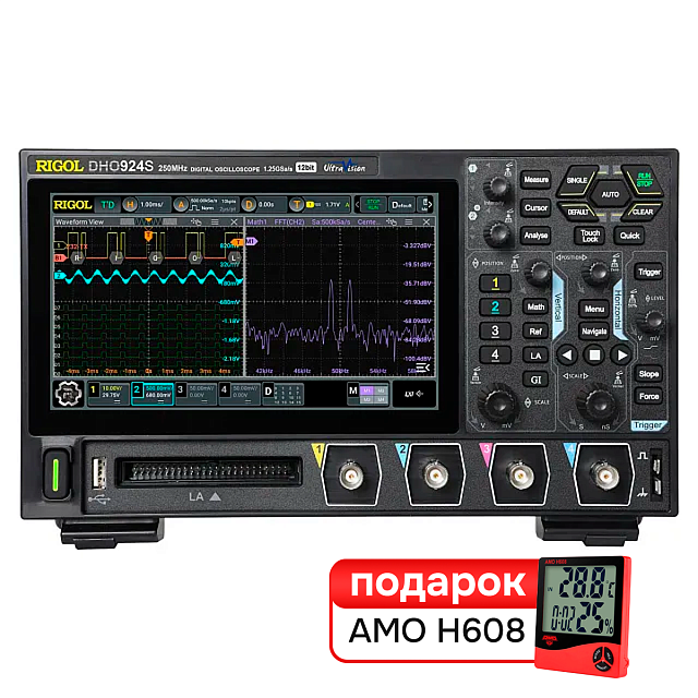 Комплект цифрового осциллографа RIGOL DHO924S и термогигрометра AMO H608