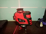 RGK PR-3R + штанга-упор - лазерный нивелир 3d с красным лучом