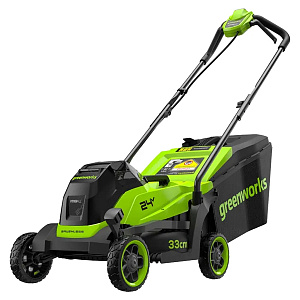 Greenworks GD24LM331 бесщеточная, 24V без АКБ и ЗУ  - аккумуляторная газонокосилка